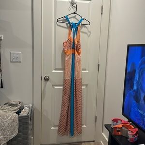 Orange vintage maxi dress